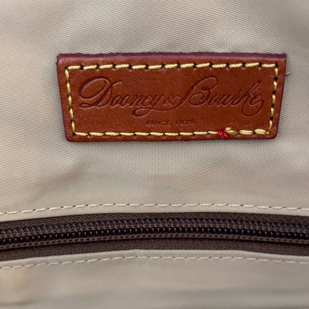 Dooney & Bourke Neon Pink Tote Bag with Brown Accents - Picture 5 of 8